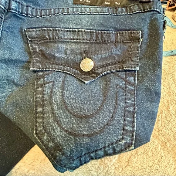 True Religion Sz 33 34 Dark Blue Jeans Rocco Relaxed Slim NWT - Picture 8 of 16